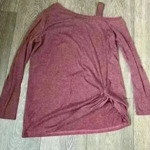 Asymmetrical Knotted Long Sleeve Top